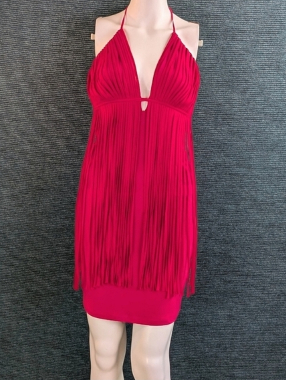 Symphony Fringe Halter Dress